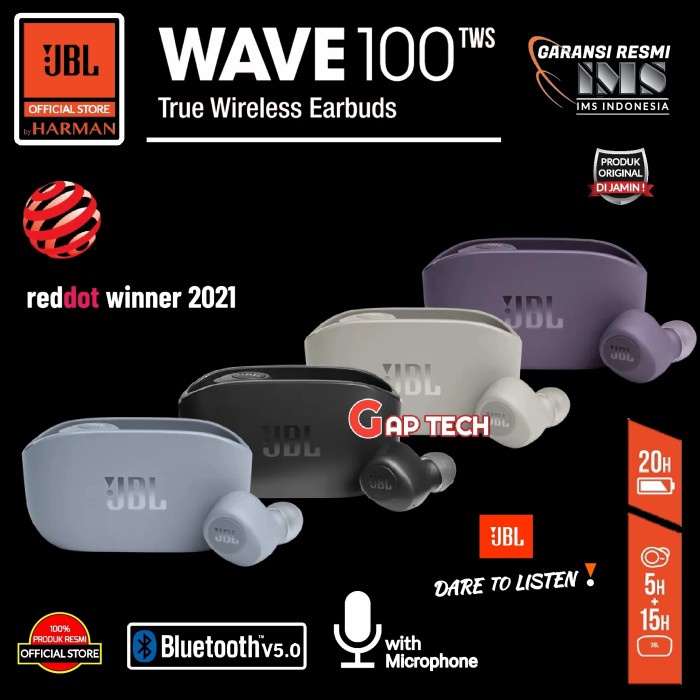 JBL WAVE 100 TWS / WAVE 100TWS / WAVE100 TWS TRUE WIRELESS EARBUDS