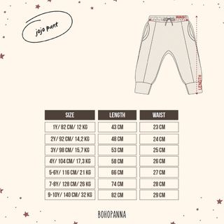 HARGA AMBYAR Bohopanna Jojo Pants 1-10 Tahun Celana Panjang Jogger Anak Unisex