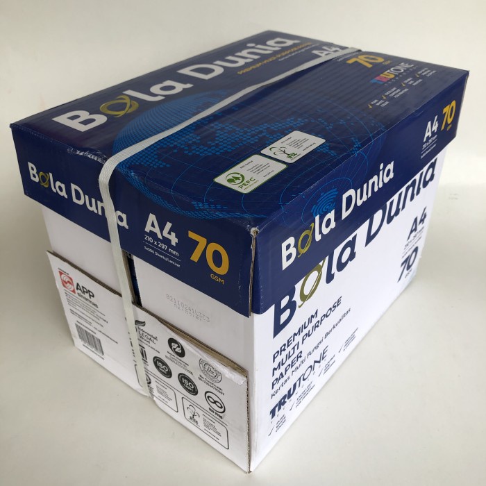 

'+'+'+'+] kertas HVS A4 70gr Bola Dunia (1 box)