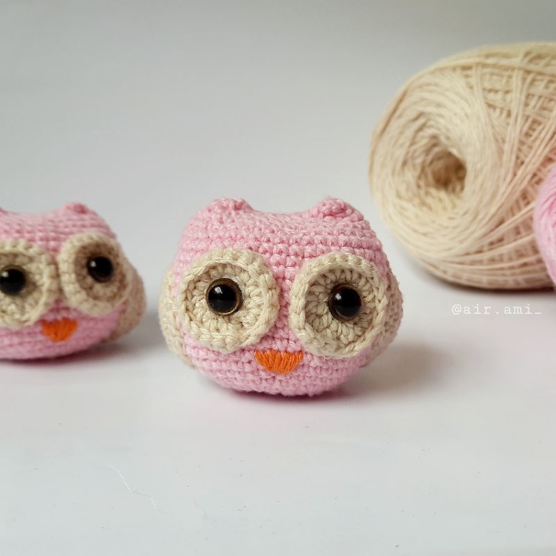 Owl amigurumi keychain (boneka rajut burung hantu)