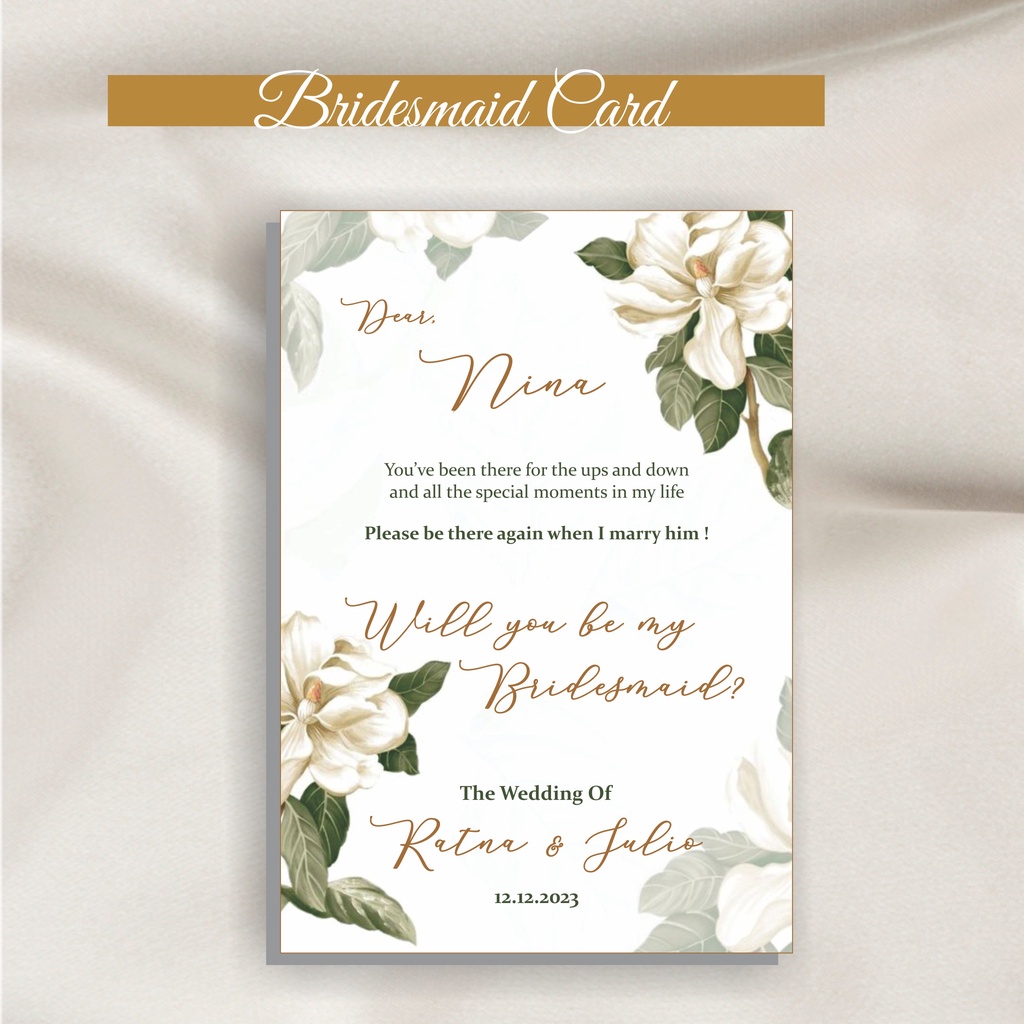 Kartu Bridesmaid / Bridesmaid Card