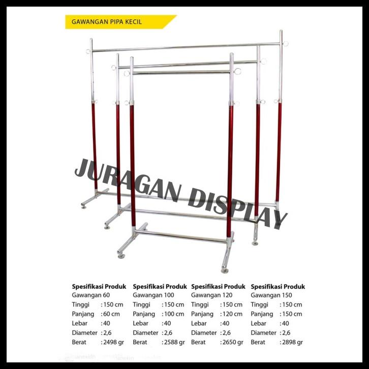 Gawang Mati Baju / Gantungan Baju- Roda Besi