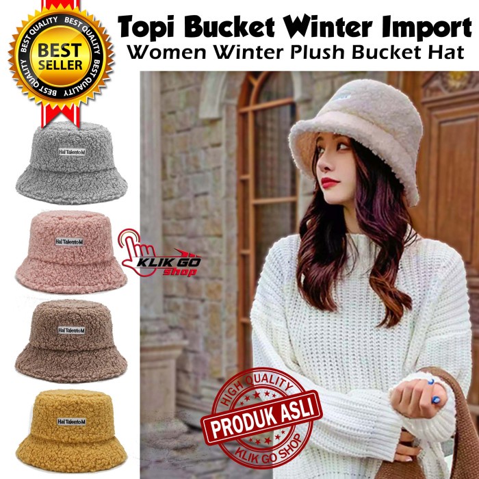 Topi Topi Bucket Wanita Winter Import / Bucket Hat / Topi Winter