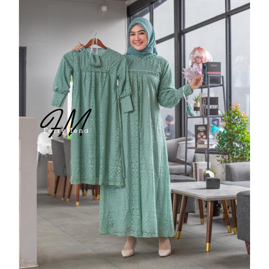 QB GAMIS BROKAT COUPLE SAHIRA GAMIS IBU DAN ANAK GAMIS KONDANGAN N DRESS PESTA GAMIS LEBARAN