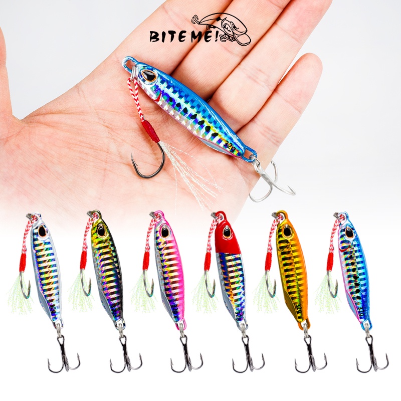 16g/32g Metal Jig Umpan Pancing 1PCS 3D Mata Memancing Umpan Jigging Lure Memancing Aksesoris Treble Hook Double Fishing Ring 6warna Troli Umpan Jigging