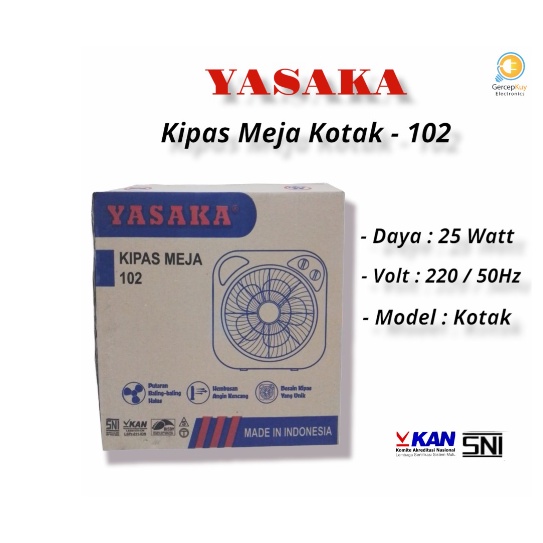 Kipas Angin Meja / Box Fan YASAKA 102 KOTAK