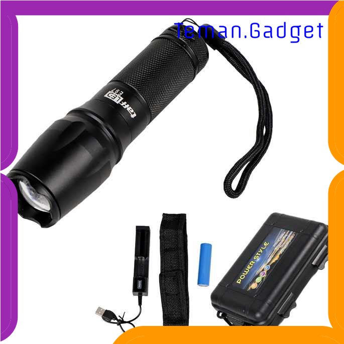 TG-SNT TaffLED Senter Tactical XML-T6 3000 Lm+Baterai+Charger+Box - E97