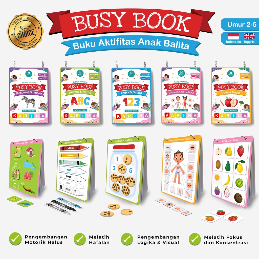 Jual Buku Aktivitas Anak, Mainan Edukasi Anak pra sekolah umur 2-5
