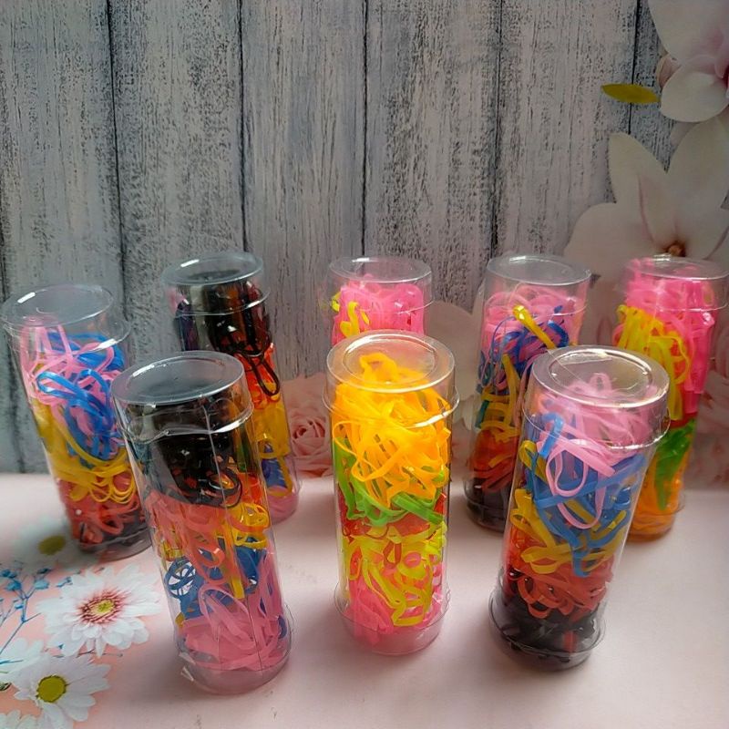 Karet Jepang Ikat Rambut Set Dalam Tabung Ikat Rambut Jepang