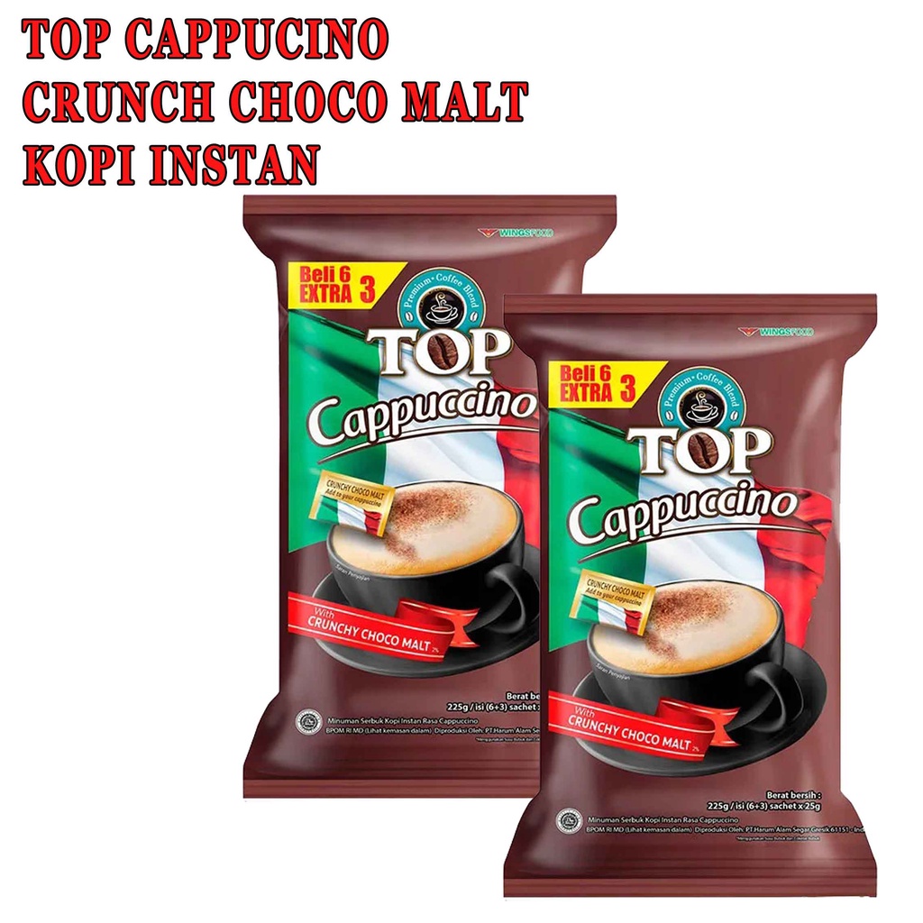 Kopi* Top Cappuccino* Isi (6+3) x25g* Kopi instan* Coffee