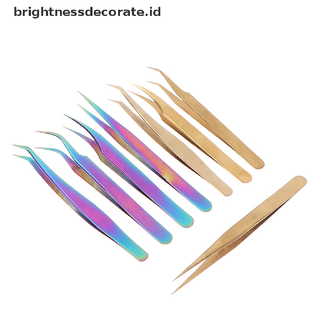 [Birth] 4pcs Set Pinset Ekstensi Bulu Mata Profesional Chameleon Tweezer Kit [ID]