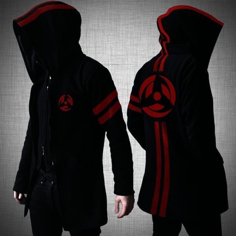 JAKET JUBAH SWEATER HOODIE PRIA-WANITA WIBU ANIME NARUTO SHARINGAN UCHIHA ITACHI UCHIHA SASUKE COOSPLAY KEREN TERLARIS-JUBAH ANAK-JUBAH REMAJA JUBAH ANIME KEREN BAHAN TEBAL