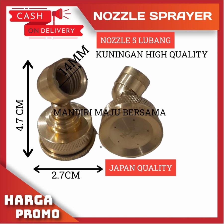 NOZZLE BENGKOK 5 LUBANG SPRAYER KABUT NOZZLE KUNINGAN SPUYER MISTING