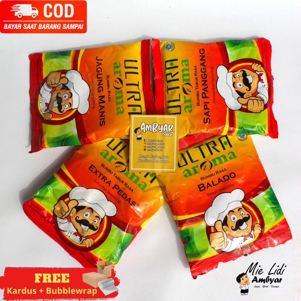 

Bumbu Bubuk Tabur Ultra Aroma 100gram Ayam Bawang Balado BBQ Jagung Manis Keju Sapi Panggang, dll.