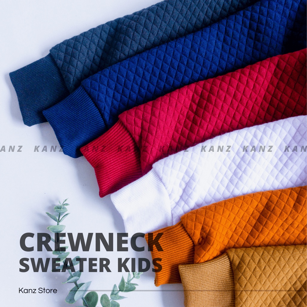 Premium Sweater Comfy Anak Crewneck Sweater Anak Laki Laki Cowok Umur 2 - 12 Tahun Bahan Diamond Knitt