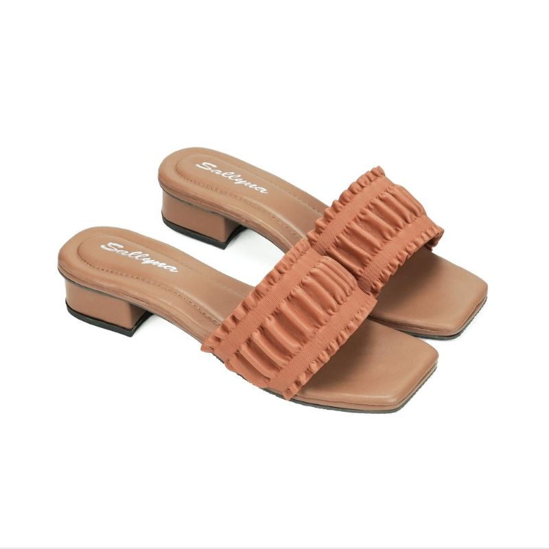 Sandal Selop Kerut Elastis Hak 3cm (Eln)