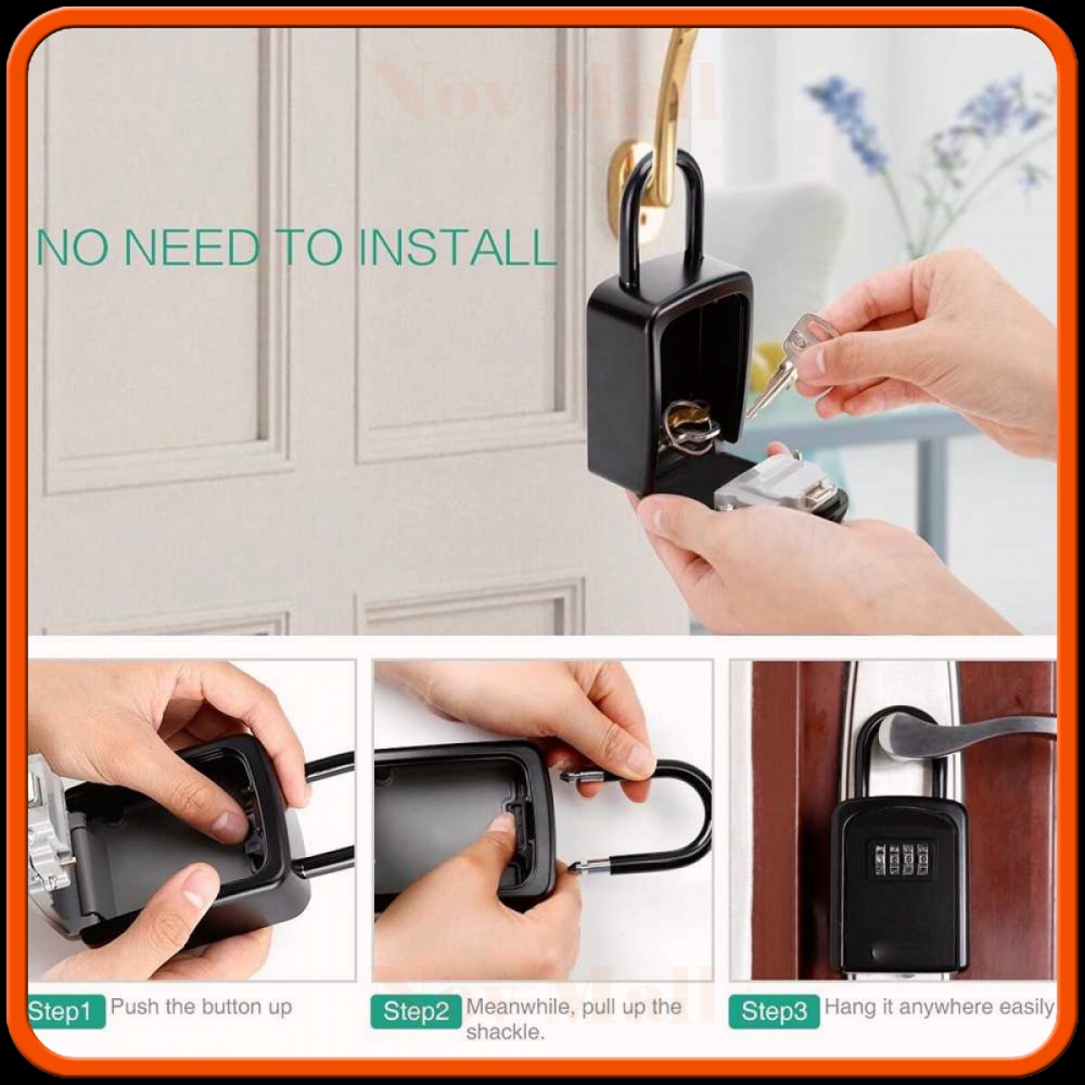 Gembok Kotak Brankas Safety Lock Box 4 Digit Password -ST430