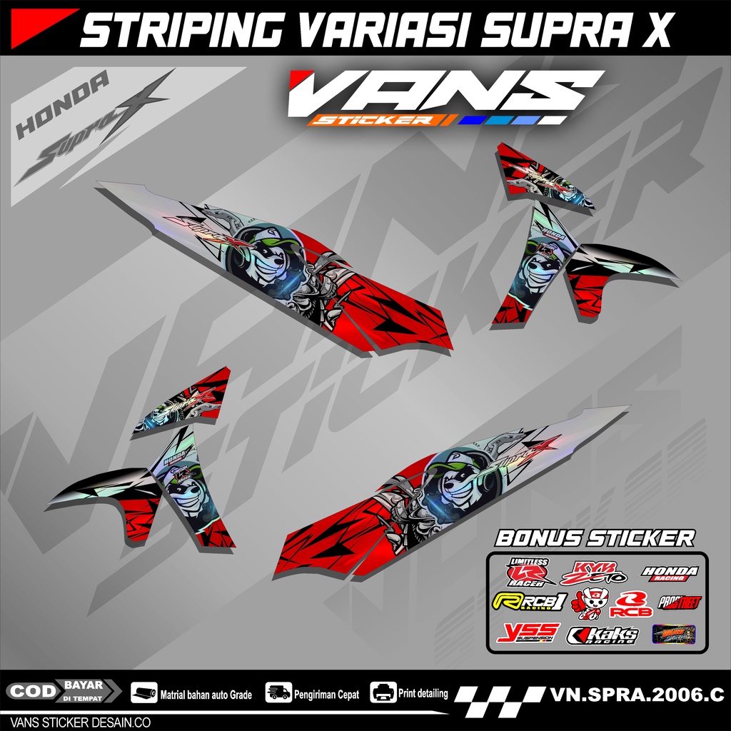 Striping supra X 125 2006 HOLOGRAM PELANGI,CHROME_list sticker variasi honda supra x 125 2006