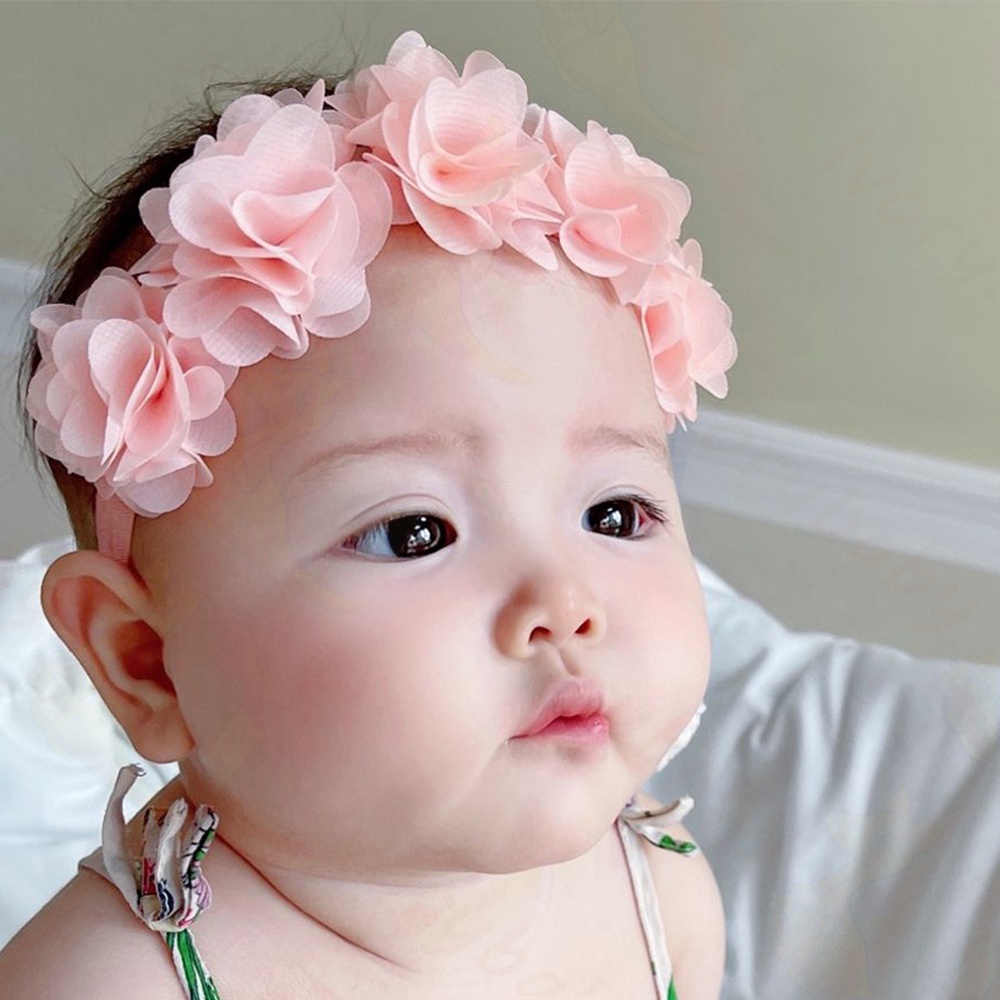 Ivorybaby Bandana bayi perempuan Bando bayi cewek Baby headband bunga 0-3 tahun