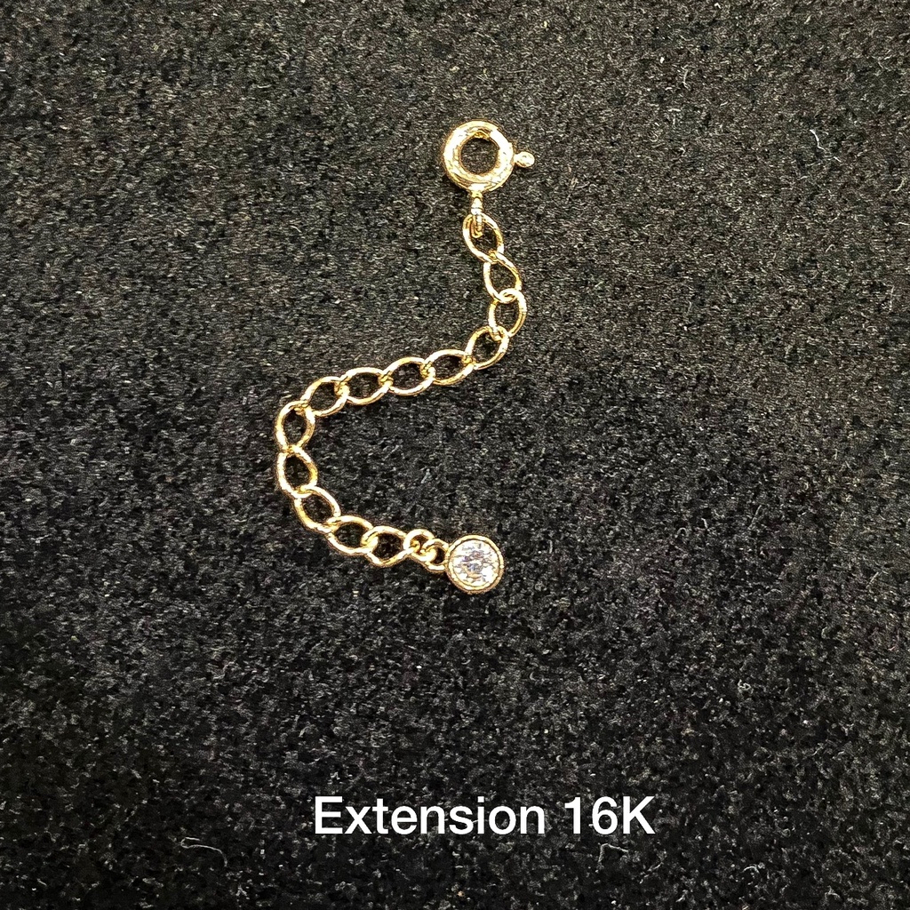 Extention rantai anak dan dewasa emas asli kadar 700 750 70 75 16k 17k penyambung kalung sambungan gelang tangan extender extension gold whitegold