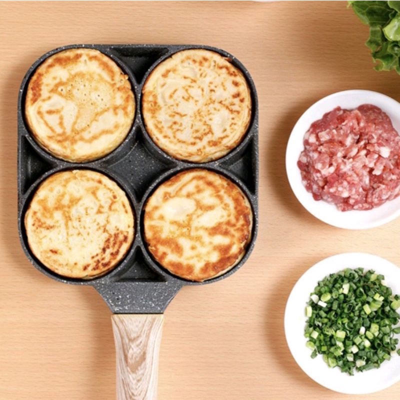 TRUSTWORTHY Burger Egg Grill Suggo PREMIUM Teflon Viral 4 Lubang Teflon 2 Lubang Egg Pan Teflon Anti