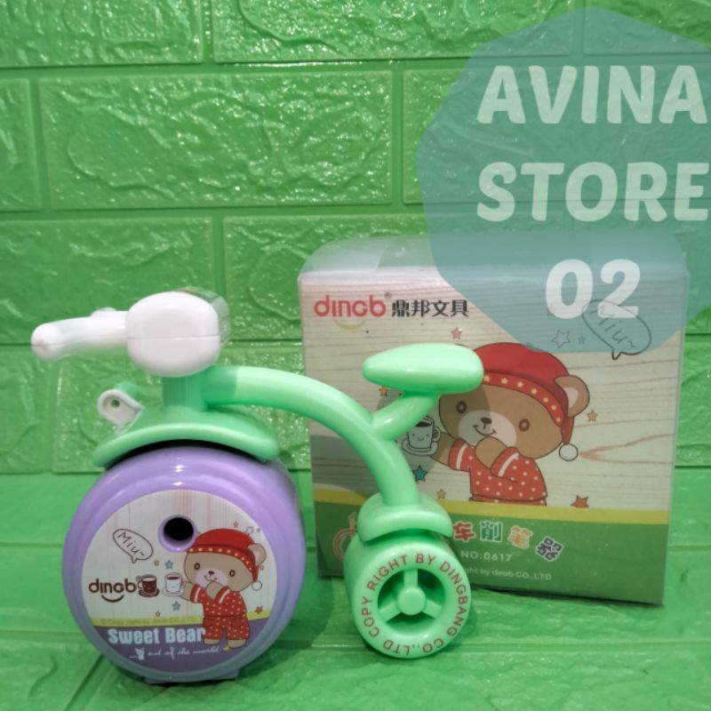 

orotanpensil, berbentuk sepeda warna hijau anak lucu dan menggemaskan