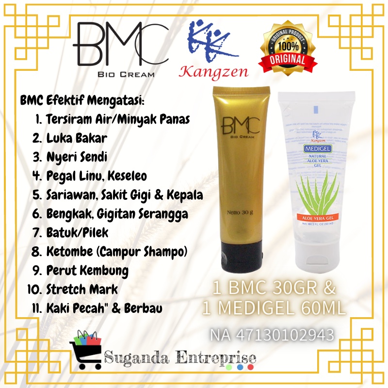 BMC Bio Cream 30gr Krim Luka Bakar dan Medigel Aloe Vera Pelembab 60ml