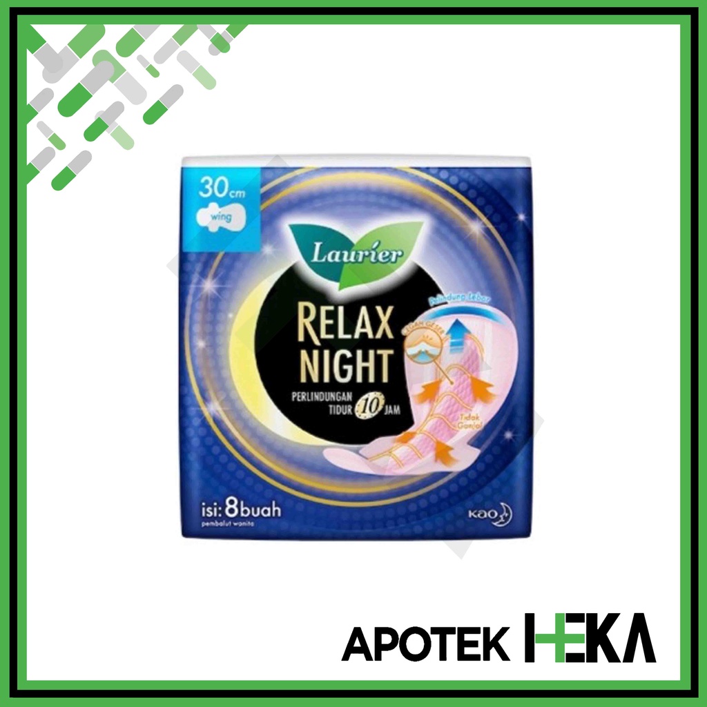 Laurier Relax Night 30 cm - Pembalut Wanita Wing 30 cm Pads (SEMARANG)