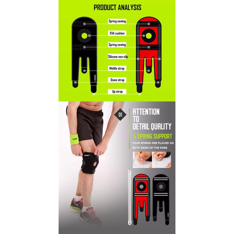 (COD) AOLIKES 7618 Knee Support Knee Pad Pelindung Lutut Deker Lutut