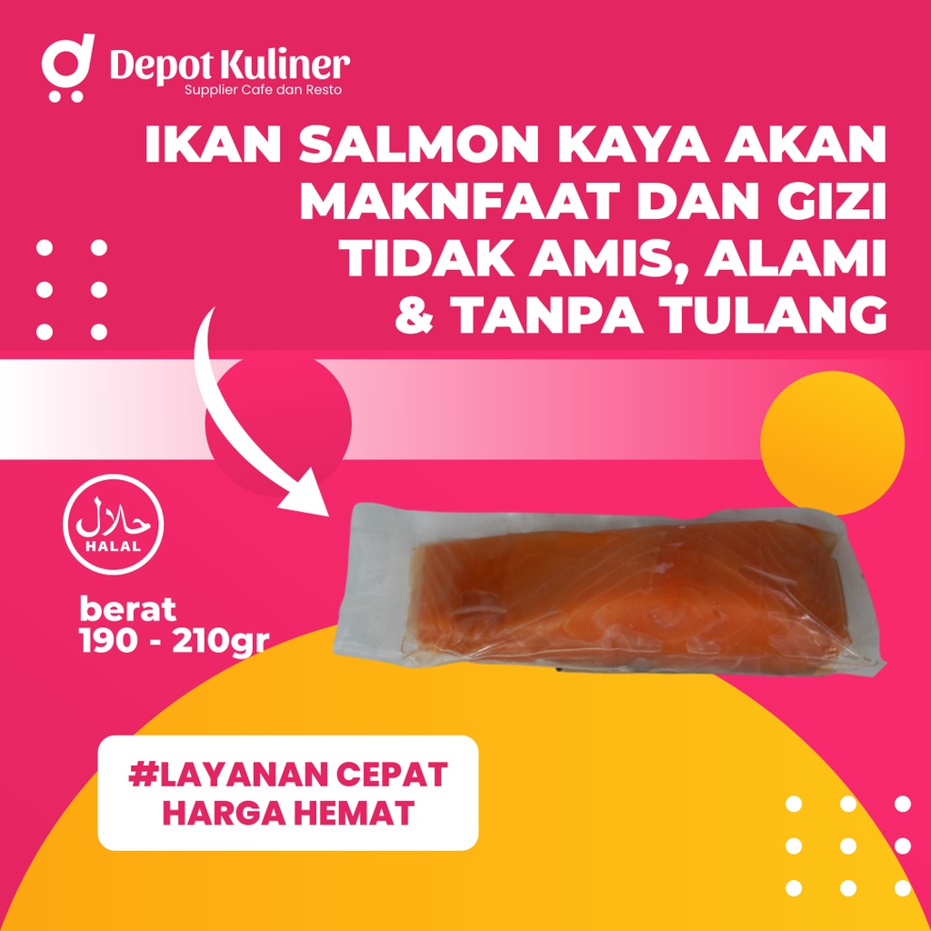 Salmon Fillet 200 Gram / Daging Ikan Salmon