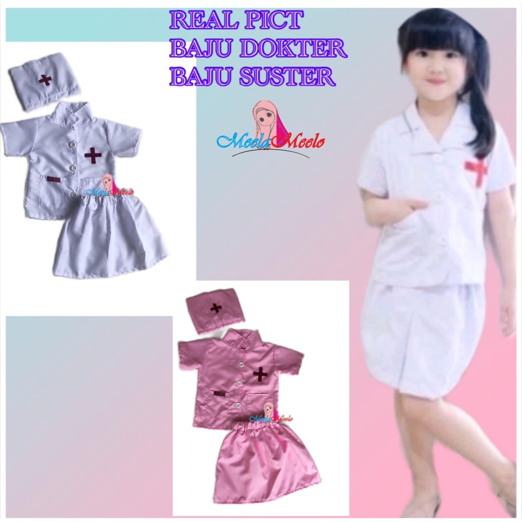 BAJU DOKTER CILIK / BAJU DOKTER / BAJU SUSTER / BAJU PERAWAT ONE SET DOCTER BAJU PROFESI MAINAN ANAK