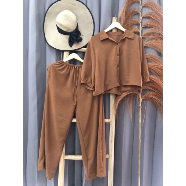 One set Crop Crinkle