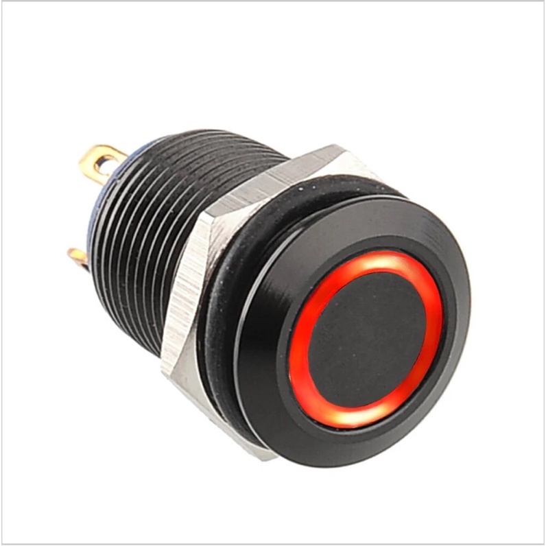 Saklar Latching 220V 12V-24V 12mm Logo Ring Push Button Switch Waterproof