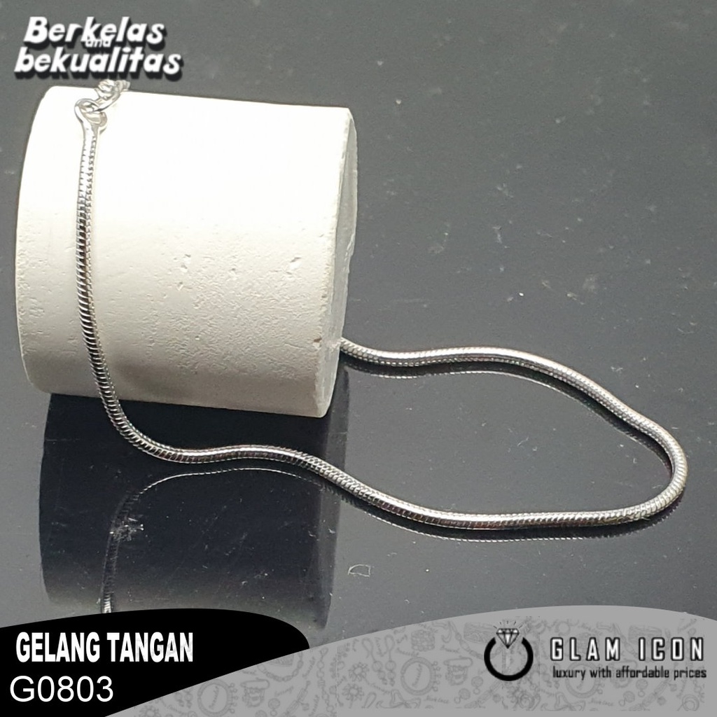 Gelang Rantai Tangan Belut  Polos 1mm G0803 GRS