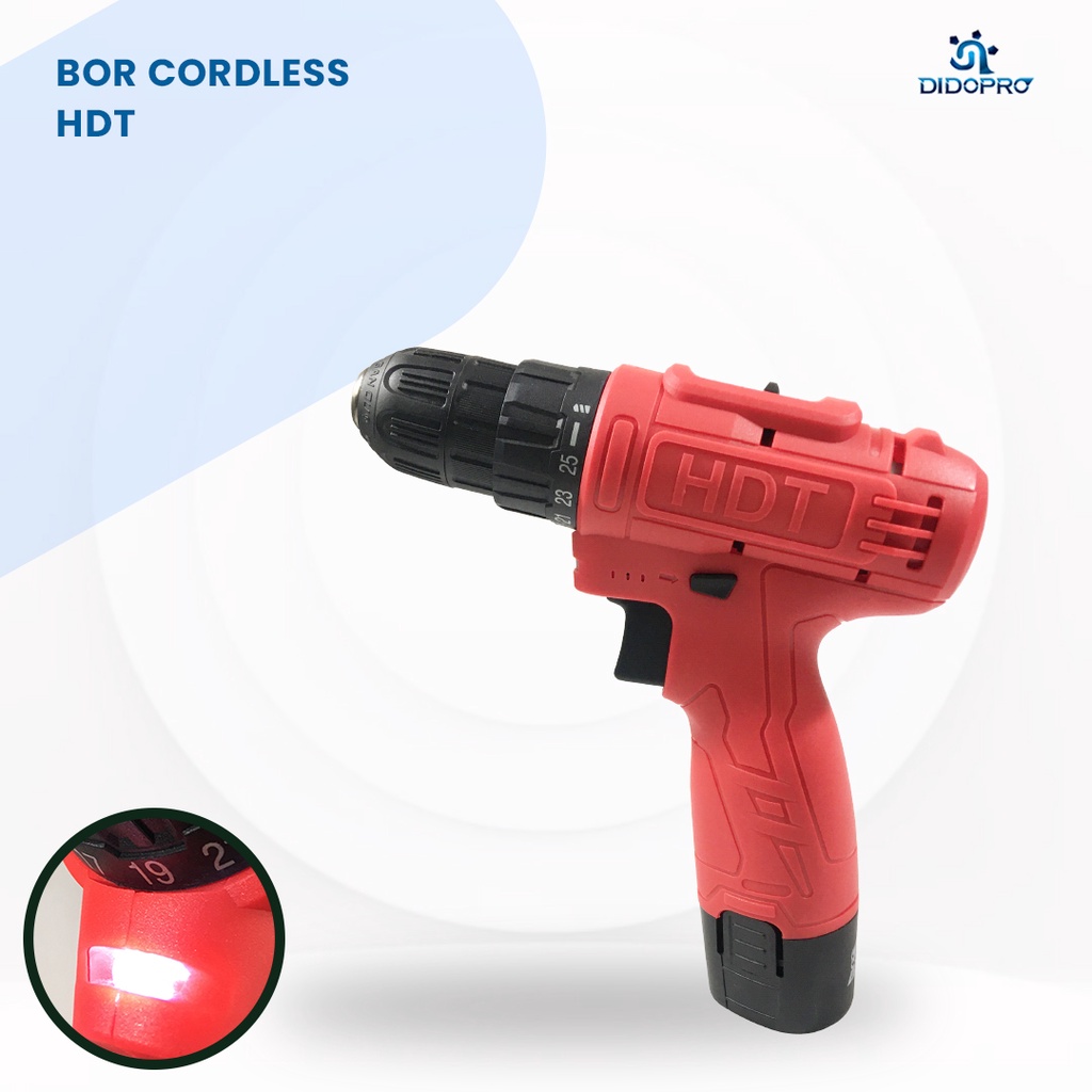 MESIN BOR CORDLESS CHARGER XENON CDD500 CORDLESS DRILL 12 V - 2 BATERAI 12V