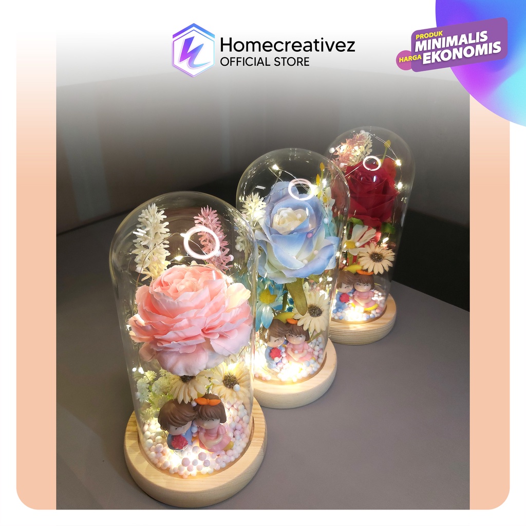 [HC] Lampu Hias LED Bunga Mawar Dekorasi Beauty And The Beast Rose - Pajangan Kado Hiasan Ruangan Kamar