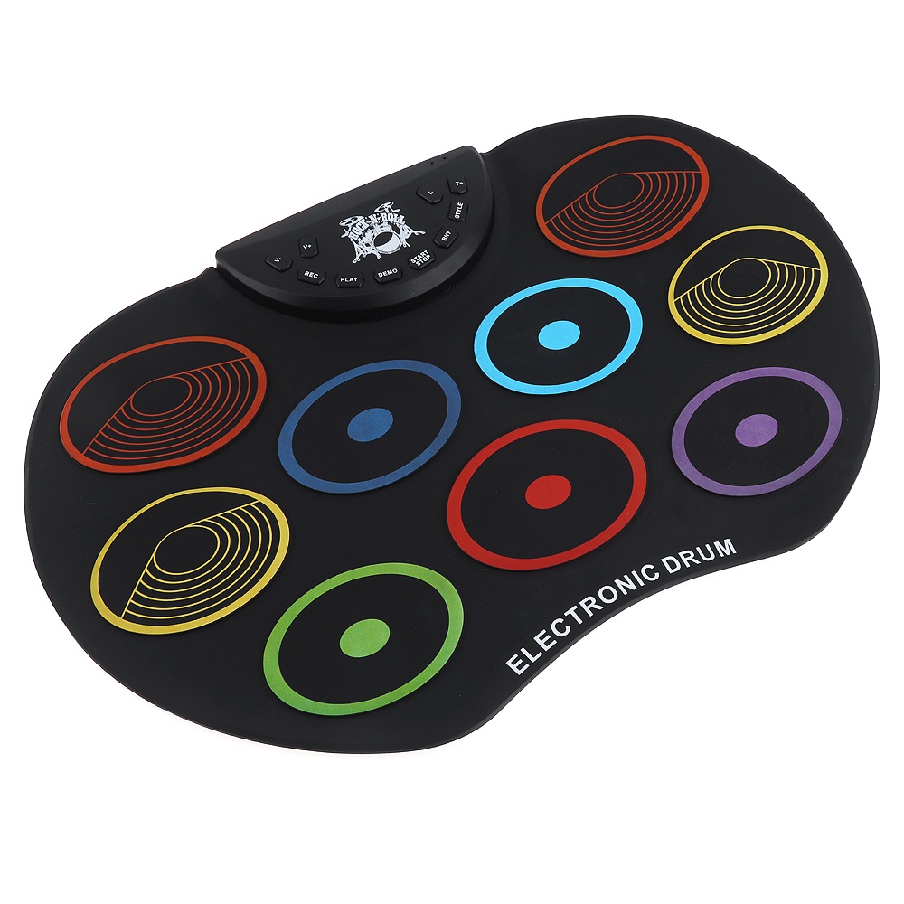 Set Drum Gulung Gulung Colorful Portable Electronic Digital USB 9pad