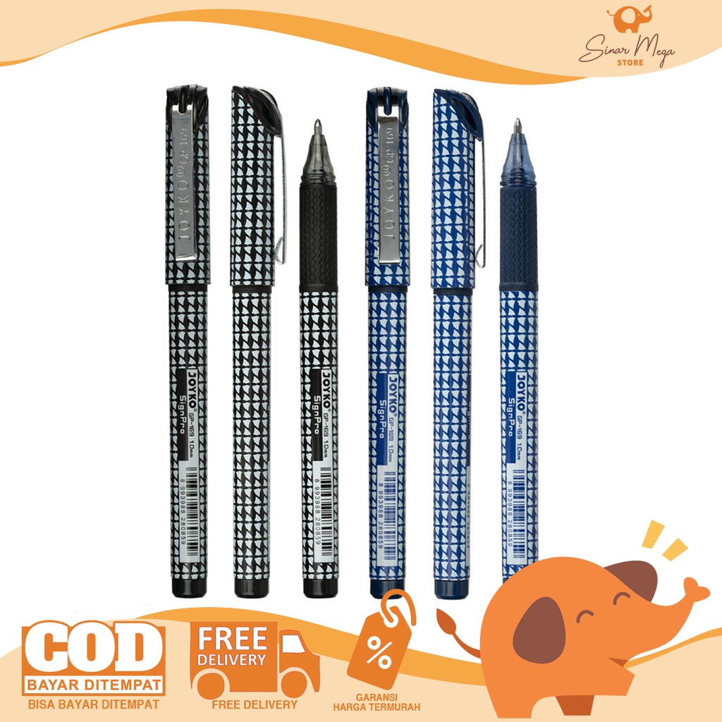 

Joyko Gel Pen GP-169 Sign Pro 1.0mm / Pulpen Gel Warna Hitam Biru / Pulpen Untuk Tanda Tangan / Pena Gel Murah Berkualitas