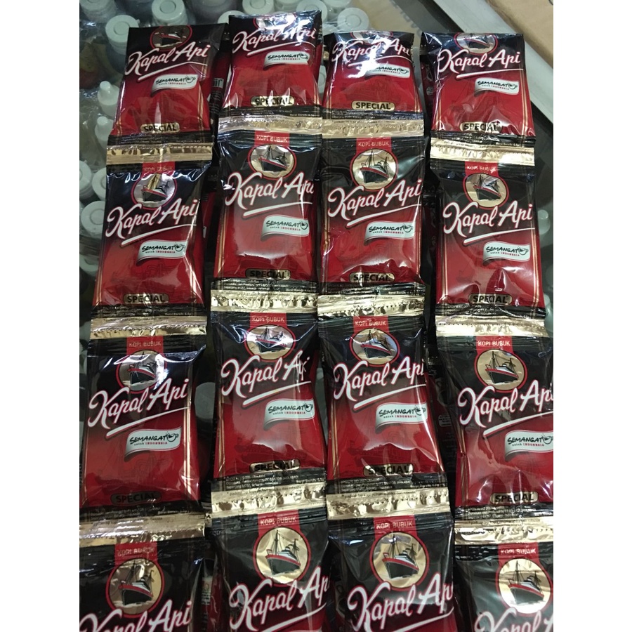 Kopi bubuk hitam kapal Api tanpa gula 10x6,5 gram