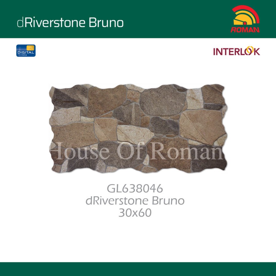 ROMAN INTERLOK DRIVERSTONE BRUNO 30X60 GL638046 (ROMAN HOUSE OF ROMAN)