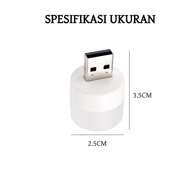 [HKL] LAMPU MINI LED USB NIGHT LIGHT BULAT / LAMPU BACA TIDUR TRAVEL PORTABLE KECIL / LAMPU LED USB