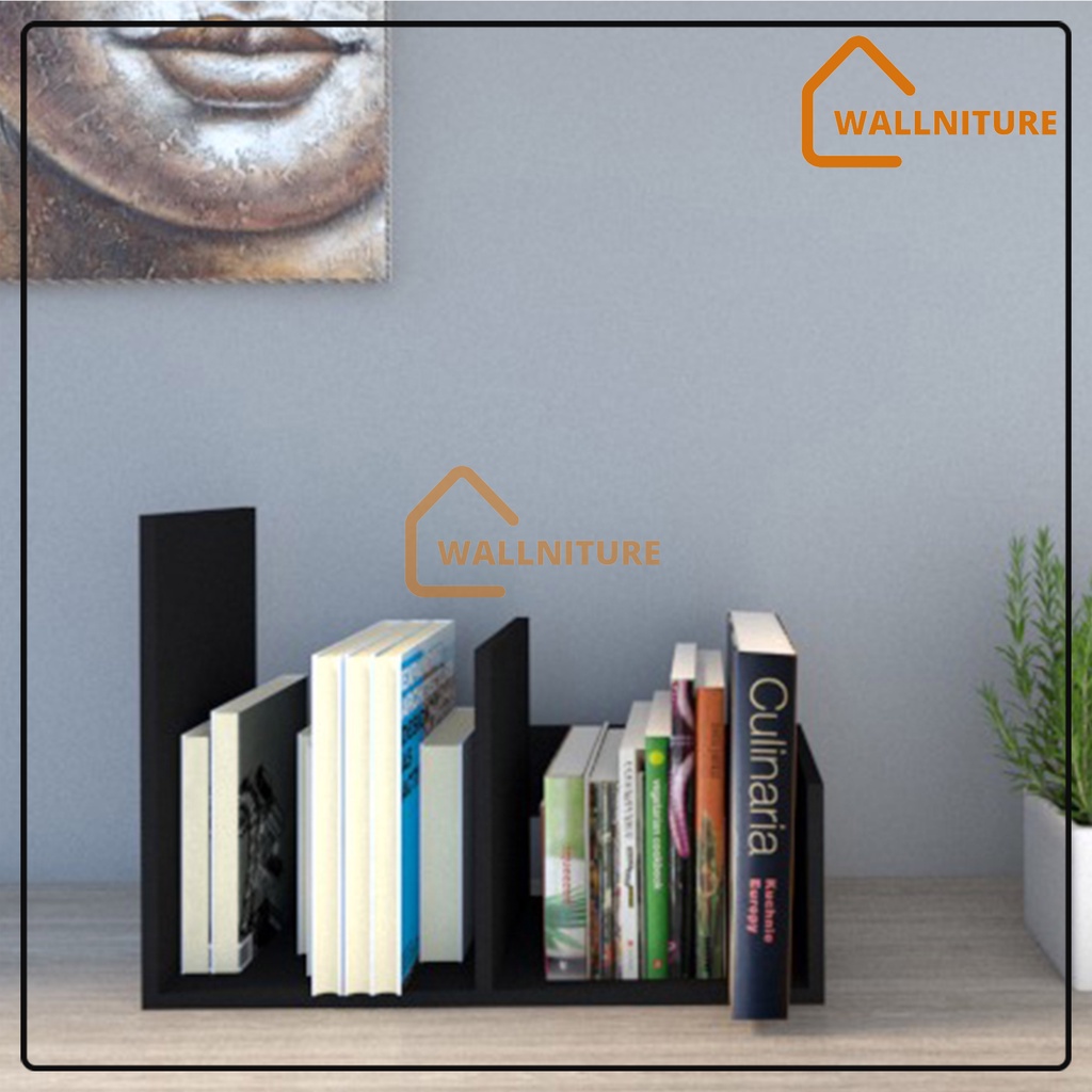 Rak Buku Portable Kayu Kuat Kokoh Kotak Buku Mini Rak Serbaguna Minimalis Ekonomis HRB103