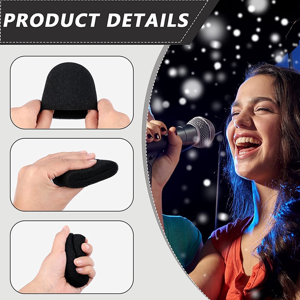 Set Ring + Busa Mic Karaoke Karet Cover Pelindung Ring Mic Holder Mikrofon Wireless Microphone Wireless Anti Slip