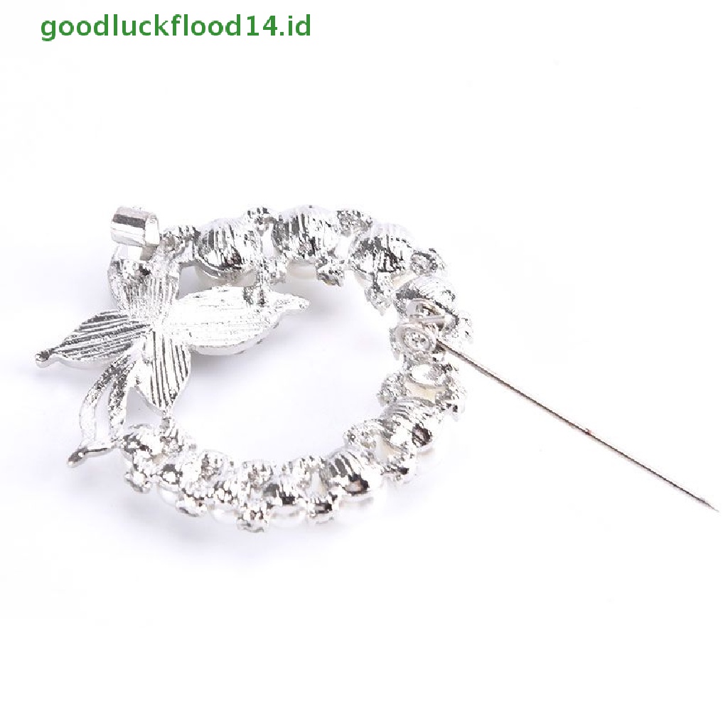 [GOOGFOUR] Bros Lingkaran Mutiara Dan Berlian Imitasi Untuk Baroque Trendy Elegan Butterfly Brooch [TOP]