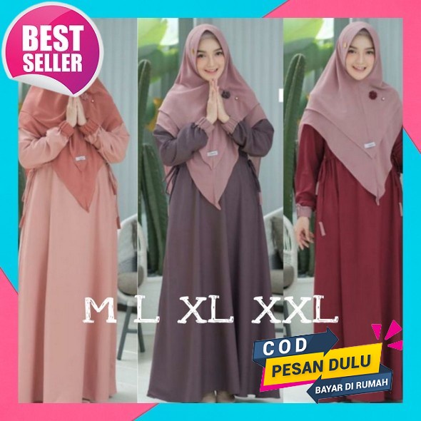 Gamis Terbarau 2021 Shabiya Syar"I Set Khimar Gamis Remaja Terbaru Gamis Syari Set Khimar Baju Musli
