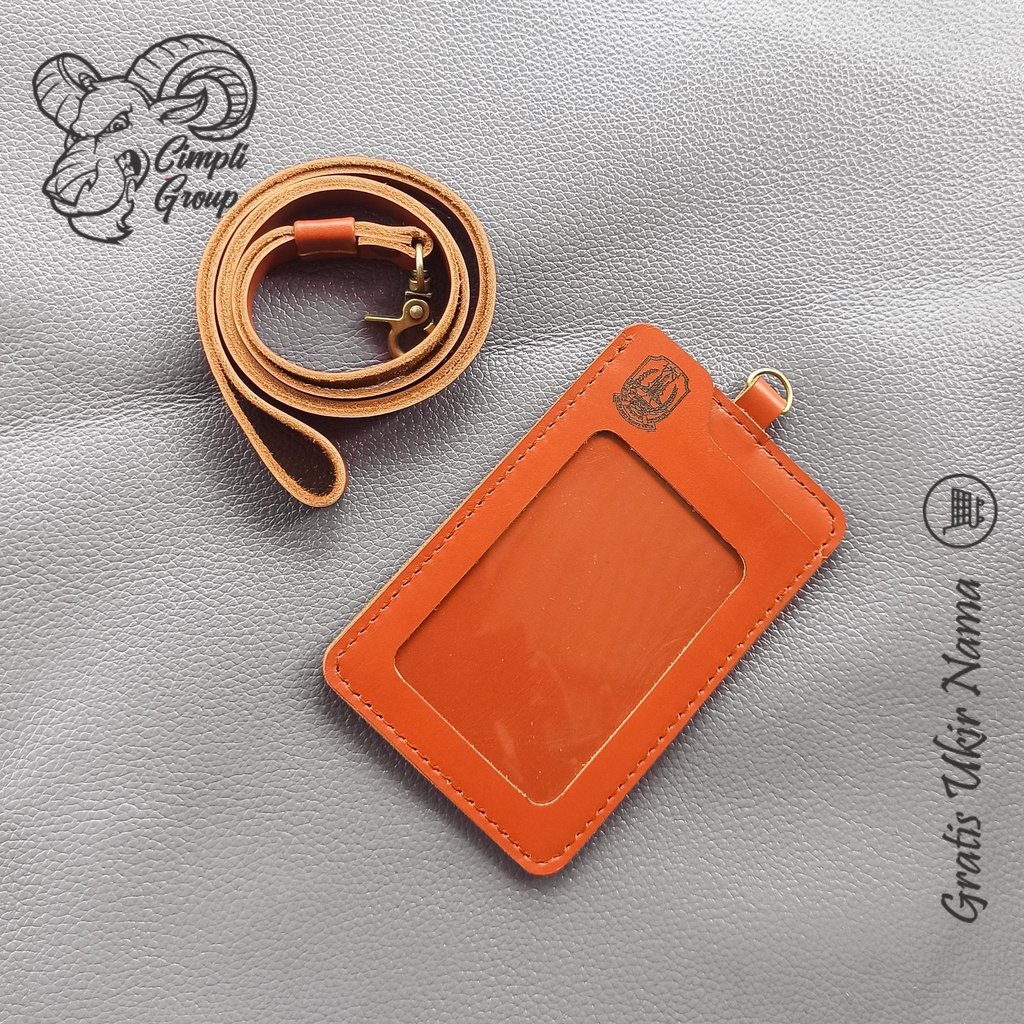 

Id card holder name tag kulit