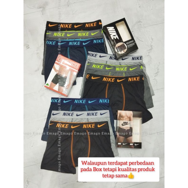 3 pcs Underware pria Nike / Pakaian dalam pria terlaris / Sempak Pria / Underware pria / Celana dalam boxer / Boxer pria