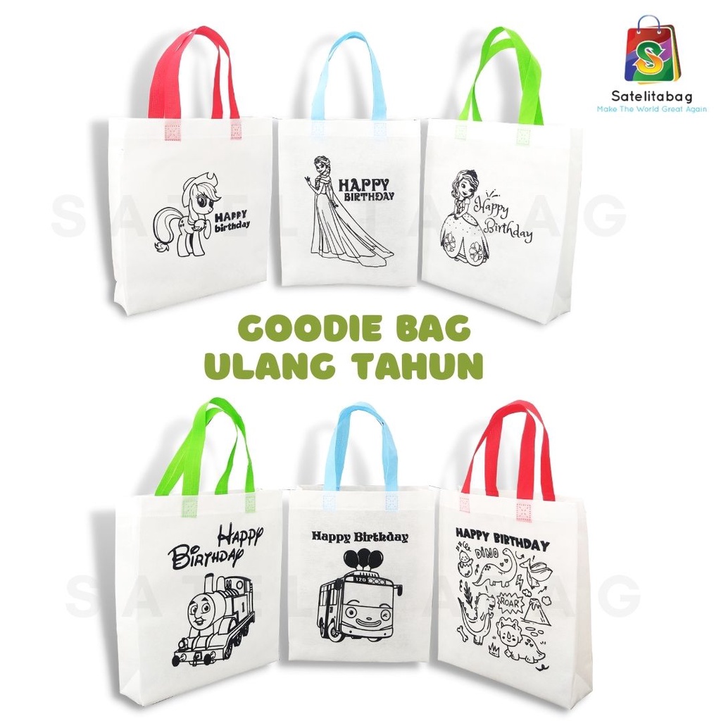 

Goodie bag Ulang Tahun Anak Tas Spunbond Tas Souvenir Totebag