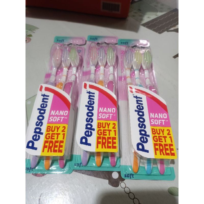 PEPSODENT NANO SOFT SENSITIVE SIKAT GIGI ISI : 1,2,3PCS