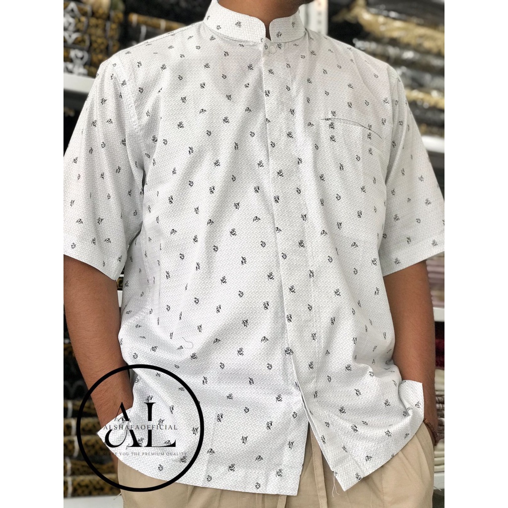 Baju Koko DL/Baju Koko Dewasa Lengan Panjang Bahan Katun Warna Abu-abu muda